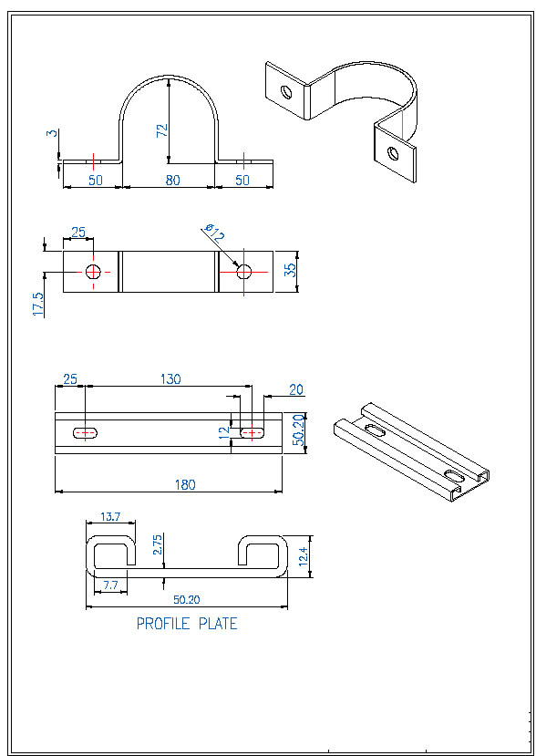 Parts for mesh fences installation