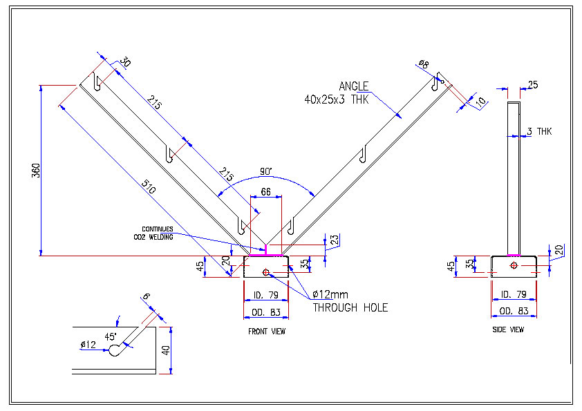 Y arm support post for concertina coils